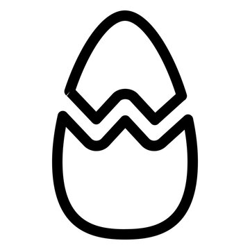 Cracked Eggshell Hatch Line Icon