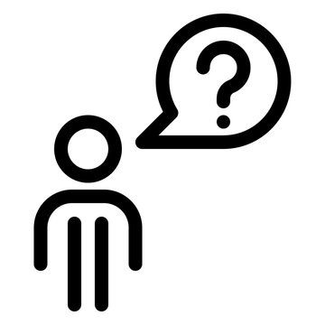 Person Asking Question Mark Line Icon