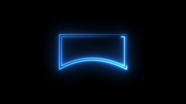 Abstract neon frame animation on black background, dynamic glowing lines in motion.