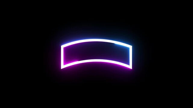 Neon glowing rectangular arch motion loop with blue and pink light color effect.