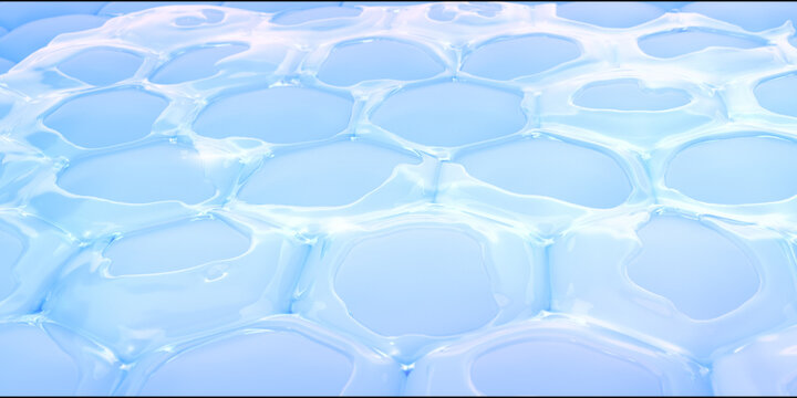 Serum and vitamin drop on skin cell, Skincare and Beauty Concept, 3D rendering