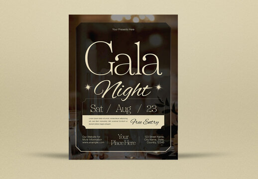 Beige Elegant Gala Night Flyer Layout