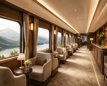 Luxury Railway Lounge Interior