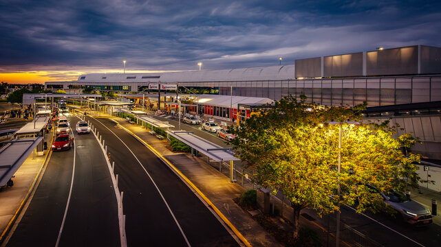 Brisbane, QLD, Australia - Jul 2, 2026: Qantas terminal at Brisbane airport