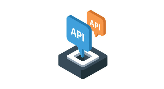 API Integration Isometric Technology Icon