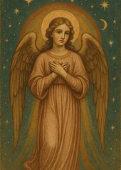 Obraz premium Ethereal angelic figure artwork.