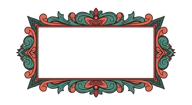 Vibrant ornate frame with swirling patterns.