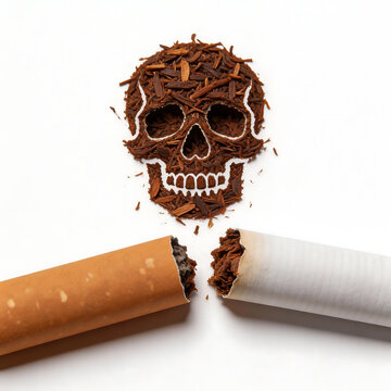 Cigarette with chocolate skull