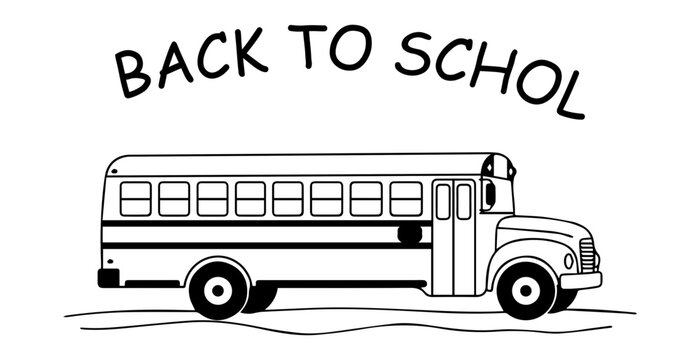 School bus with child waving back to school