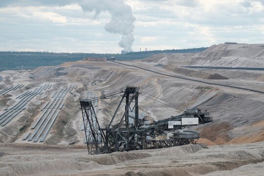 Bucket wheel excavator in Hambach opencast coal mining pit