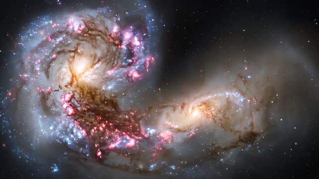 High-Resolution Deep Space Images of a Spiral Galaxy Exhibiting Bright Nebulae and Stellar Clusters in the Universe