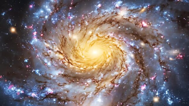Vivid Cosmic Spiral Galaxy Motion Capturing Deep Space Phenomena and Interstellar Beauty