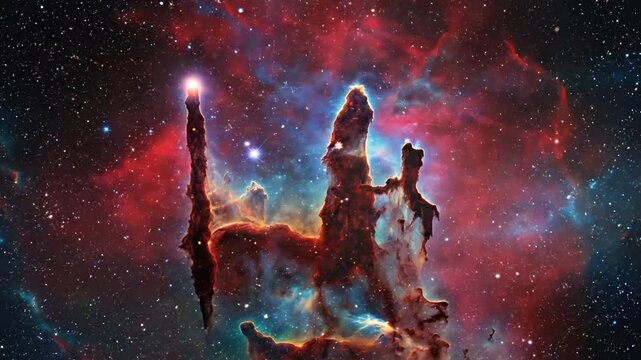 Vivid nebulae formations swirling amidst a tapestry of distant stars showcasing cosmic beauty