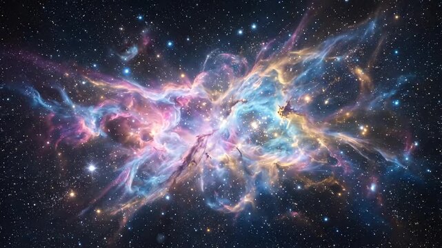 Dynamic Cosmic Explosions and Nebulae Formation in Deep Space Starfield