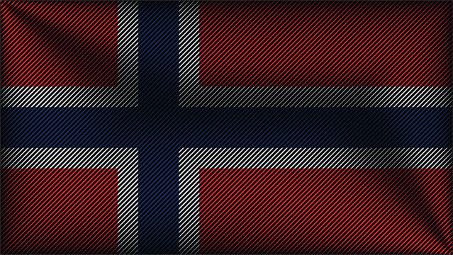 Minimalist norwegian flag pattern backdrop for scandinavian tourism travel poster or global event graphic background, textured lines design with red white blue nordic cross