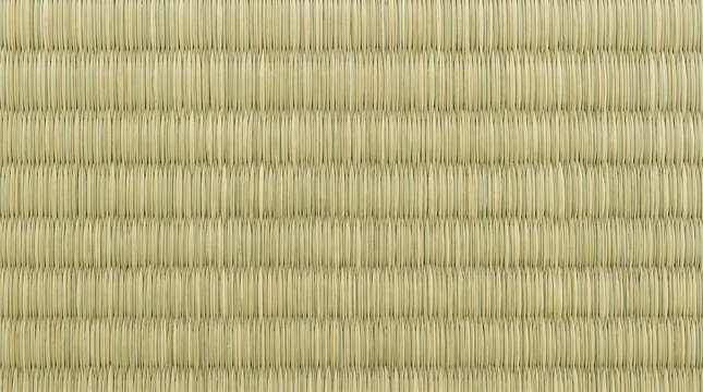Traditional Japanese Tatami Mat Texture Background with Woven Igusa Rush Grass, Natural Pale Green Parallel Straw Pattern and Minimalist Zen Flooring Backdrop for Asian Home Design
