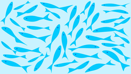 Obraz premium 青い魚 2 背景