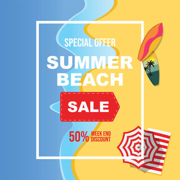 Summer Beach Sale Special Weekend Discount Poster