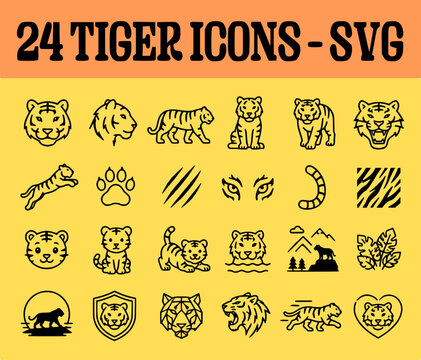 tiger icon pack vectors