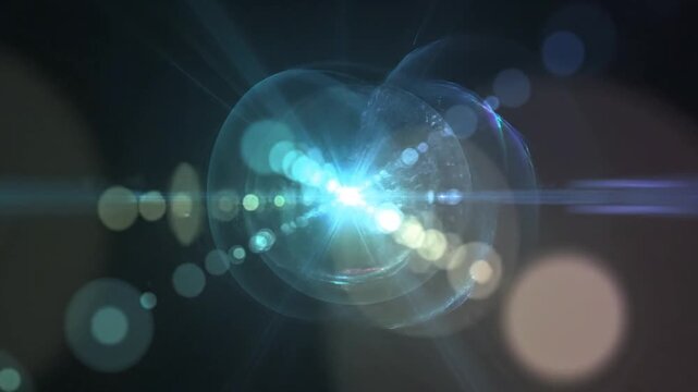 Abstract cinematic light leaks with color changing bokeh background