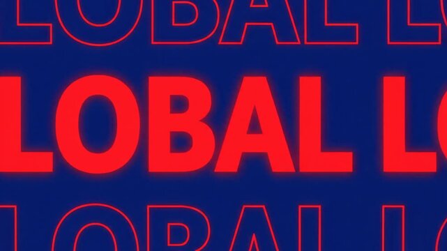 Global Love Kinetic Typography Animation with Moving Red Text on Blue
