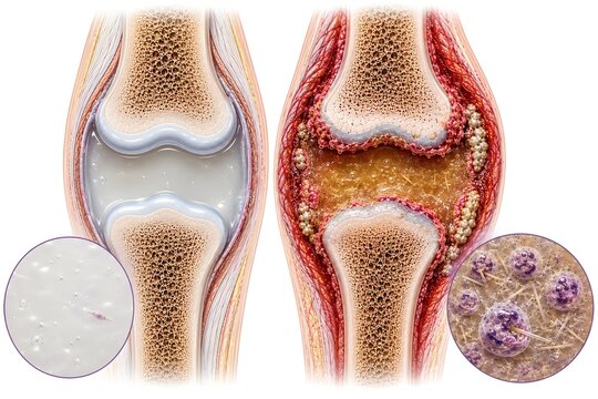 Normal vs Gout Big Toe Joint Comparison Ultra Realistic Medical Anatomy Illustration