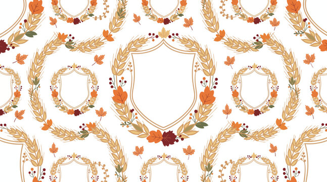 fall floral wreath pattern