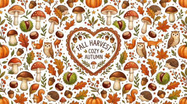 fall harvest cozy autumn pattern