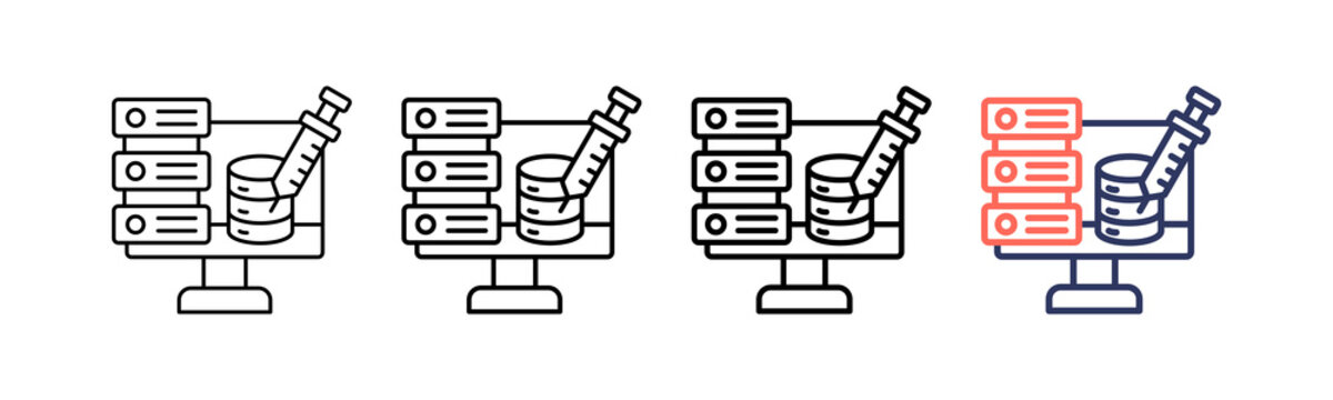 SQL Injection Icon Different Style Outline Collection Set