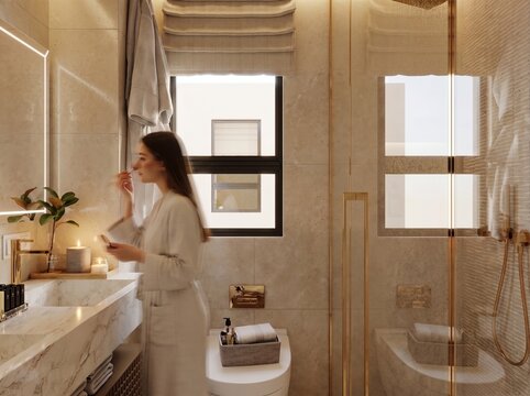 ba&ntilde;o moderno de casa de lujo y de dise&ntilde;o 