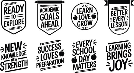 Fototapeta premium Educational motivational banners featuring school and learning inspiration messages