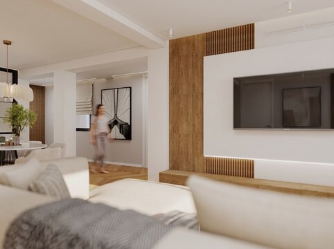 salon comedor de casa de lujo con estilo moderno y minimalista 