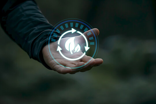 The concept of nature conservation and tree icons.