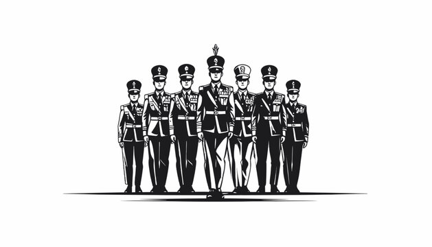 Group of British soldiers standing together.
