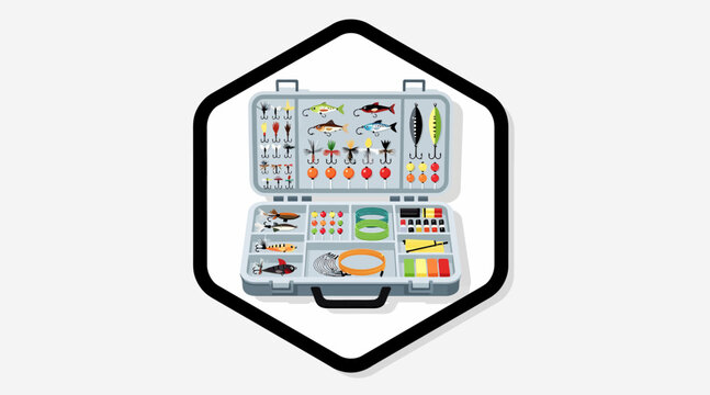fly fishing tackle box with lures and hooks