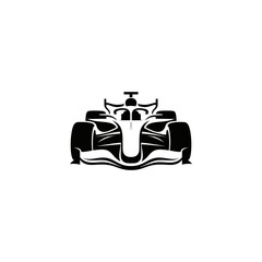 Obraz premium Minimalist black silhouette icon of a Formula 1 racing car.