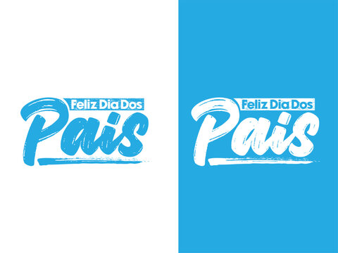 Father's Day Portuguese greeting typography vector illustration