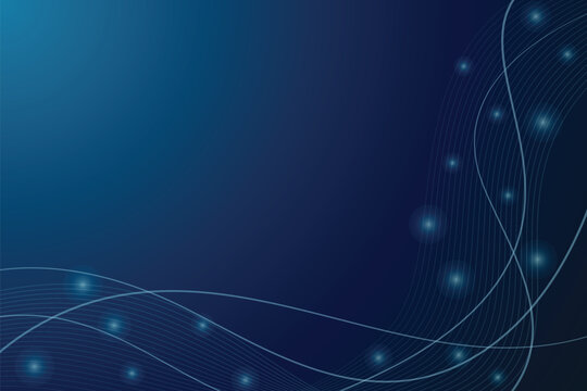 abstract technology flowing digital data wave futuristic ai agentic network with copy space vector blue background