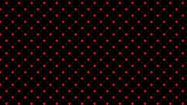 Microscopic view of illuminated OLED display pixels showing red screen