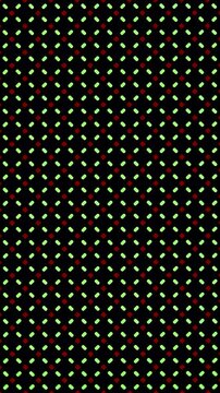 Microscopic view of illuminated OLED display pixels showing green screen