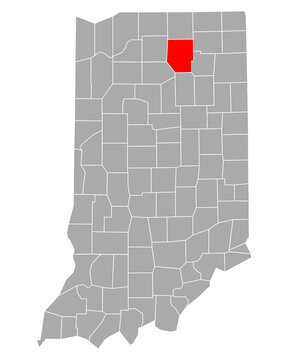 Karte von Kosciusko in Indiana