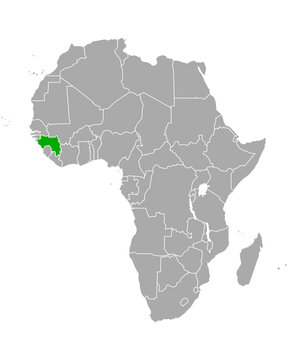 Karte von Guinea in Afrika