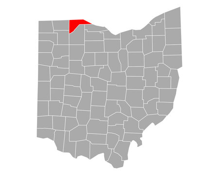 Karte von Lucas in Ohio