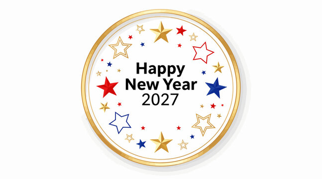 happy new year 2027, celebration badge