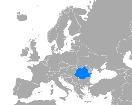 Karte von Rum&auml;nien in Europa