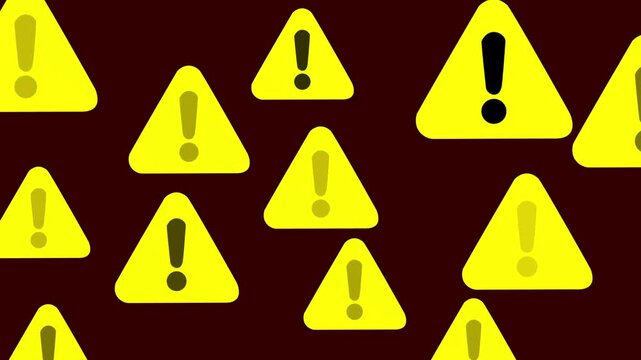 Yellow warning triangles pattern on dark red background with exclamation marks warning triangle, yellow caution, exclamation mark, dark red background, hazard symbol, danger alert, safety sign, warnin