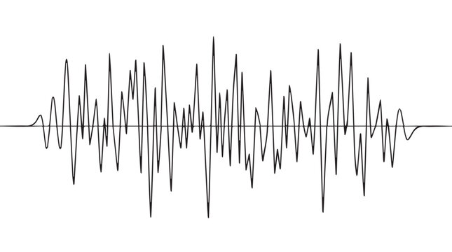 Sound wave, audio signal, waveform illustration, vector graphic