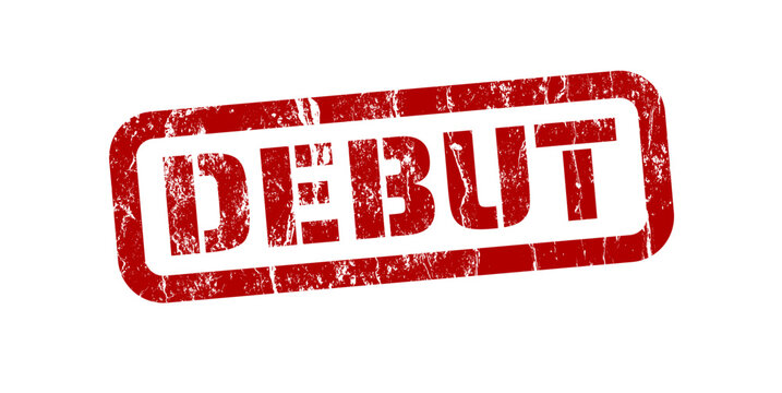 Debut red grunge rubber stamp - vector illustration