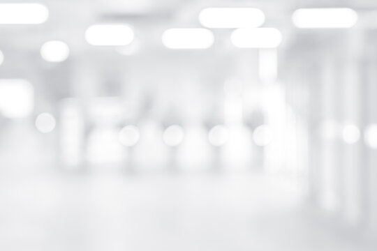 Blurred Modern Office Lobby Abstract Background With Copy Space