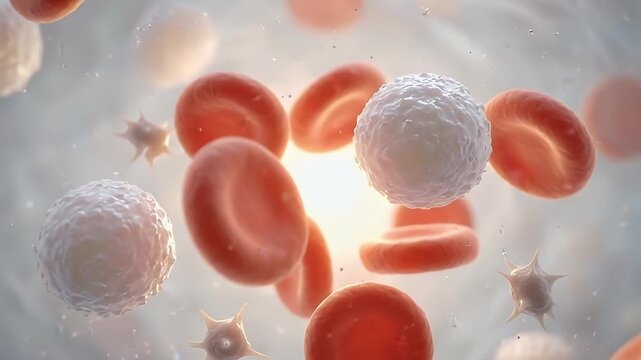White blood cell red blood cell blood cell microscopic medical biology health science infection immune system platelet circulation bloodstream detailed cellular structure dynamic flow illustration